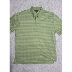 Brooks Brothers Country Club Polo Shirt Striped Performance Knit XL‎ Green